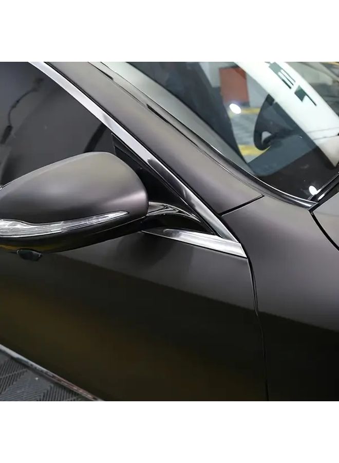 1 Roll Matte Black 4pcs Car Window Trim Wrap Heavy Duty UV Resistant Blackout Vinyl Film Peel Stick Chrome Masking Tape For Doors Roof Pillars Multi Surface Automotive Exterior Cover No Tools Easy Application - Image 5