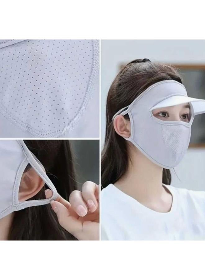 قناع شمس حريري ثلجي للنساء، غطاء وجه قابل للتنفس في الهواء الطلق - Image 2