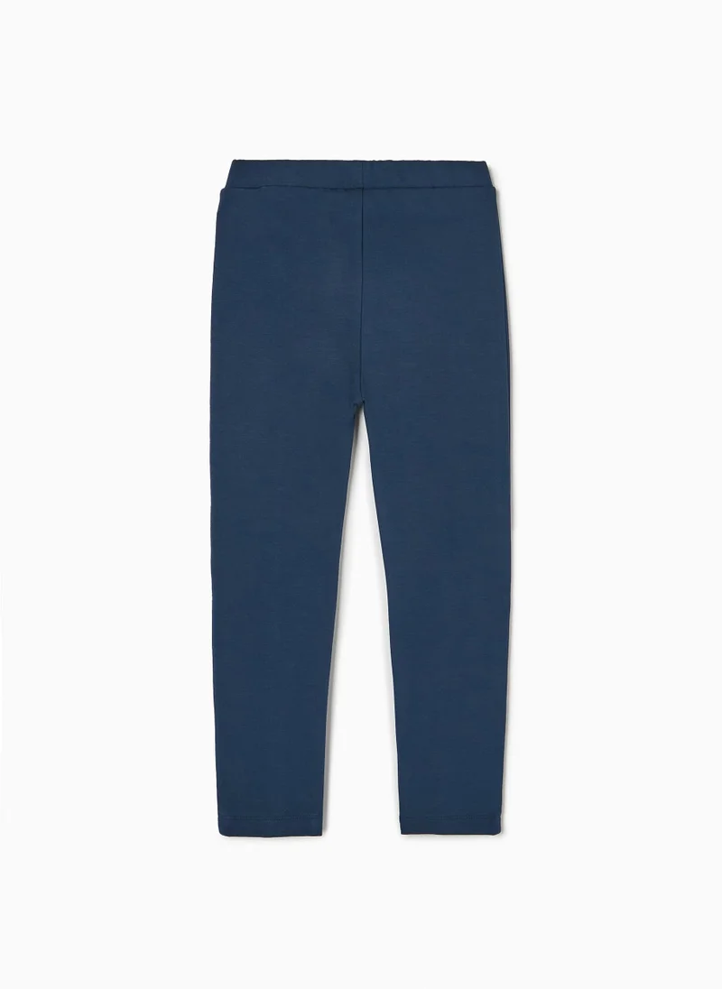 زيبي Zippy Leggings With Creases For Girls Dark Blue