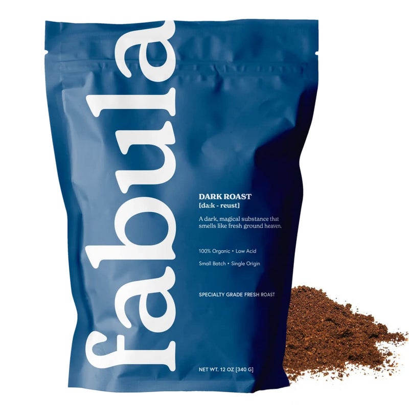 Fabula Coffee Dark Roast Freshly Ground - Organic - Low Acid - Single Origin - Non-GMO - Mold Free - 12 Ounces - Image 1