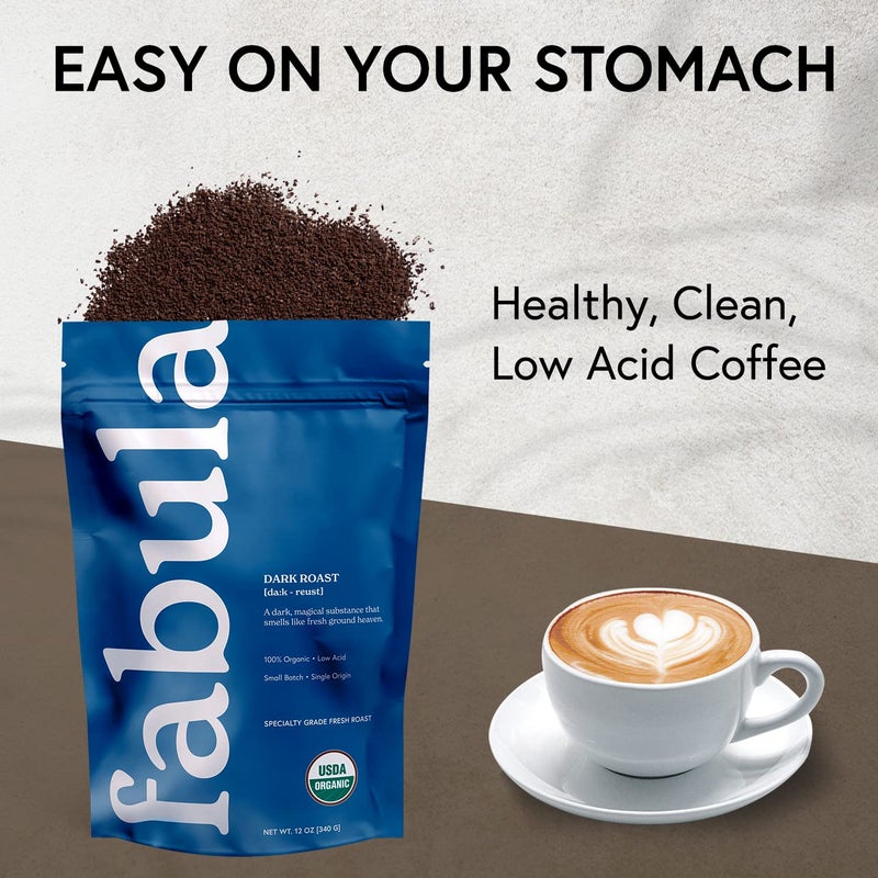 Fabula Coffee Dark Roast Freshly Ground - Organic - Low Acid - Single Origin - Non-GMO - Mold Free - 12 Ounces - Image 4