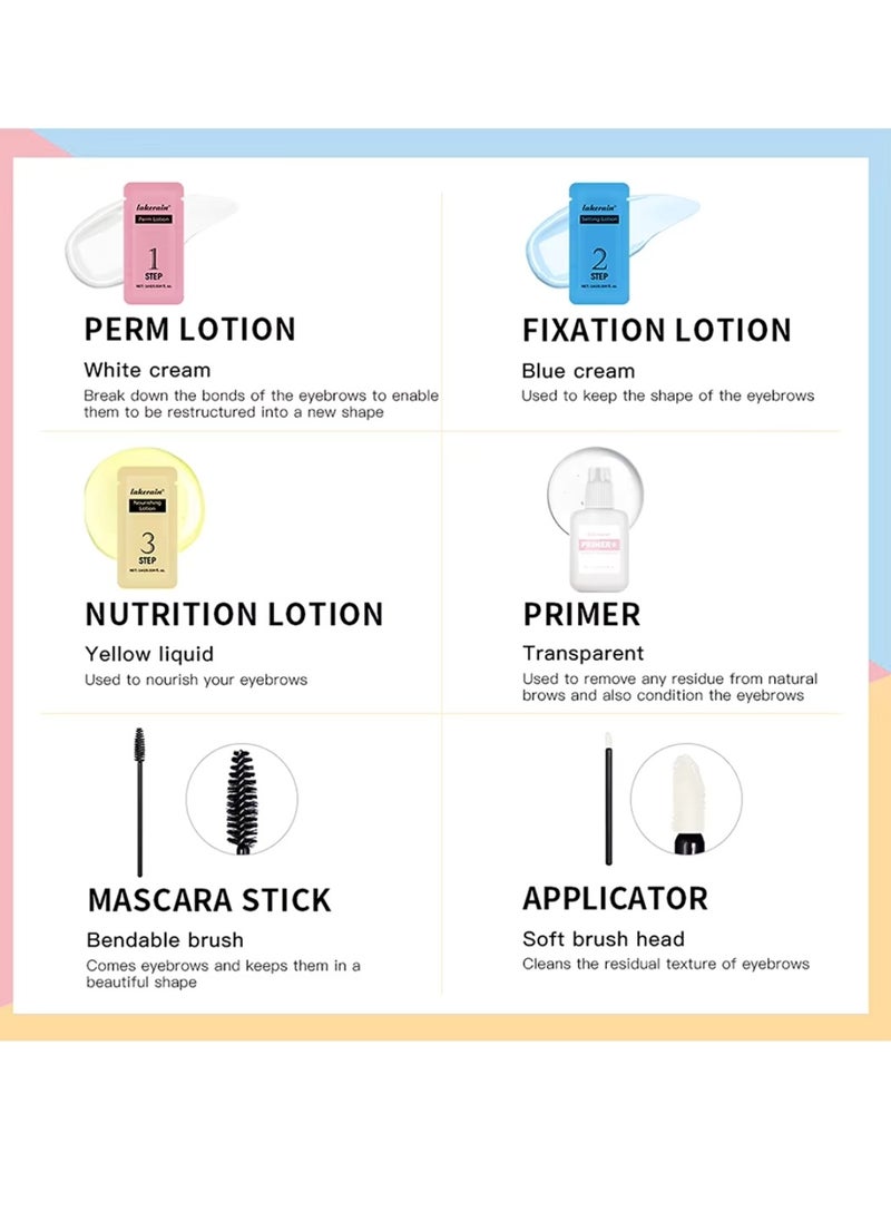 lakerain - Brow Lamination Kit Professional Instant Brow Lift Effect DIY Brow Lamination Eyebrow Lift Kit with Primer Perm Setting Nourishing Lotion with Mascara and Applicator for Eyebrow Lifting - Image 1