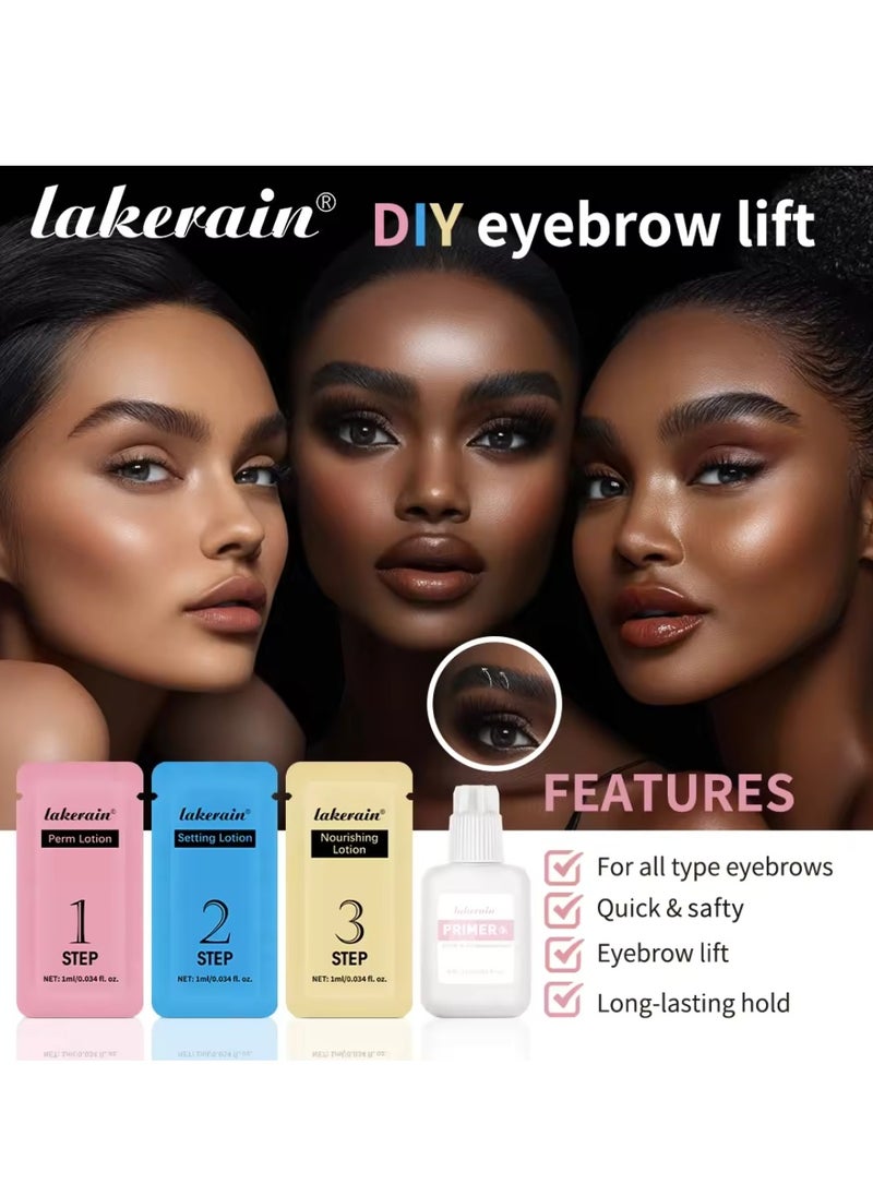 lakerain - Brow Lamination Kit Professional Instant Brow Lift Effect DIY Brow Lamination Eyebrow Lift Kit with Primer Perm Setting Nourishing Lotion with Mascara and Applicator for Eyebrow Lifting - Image 1