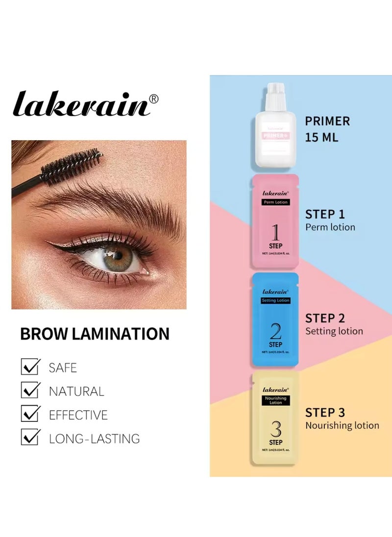 lakerain - Brow Lamination Kit Professional Instant Brow Lift Effect DIY Brow Lamination Eyebrow Lift Kit with Primer Perm Setting Nourishing Lotion with Mascara and Applicator for Eyebrow Lifting - Image 1