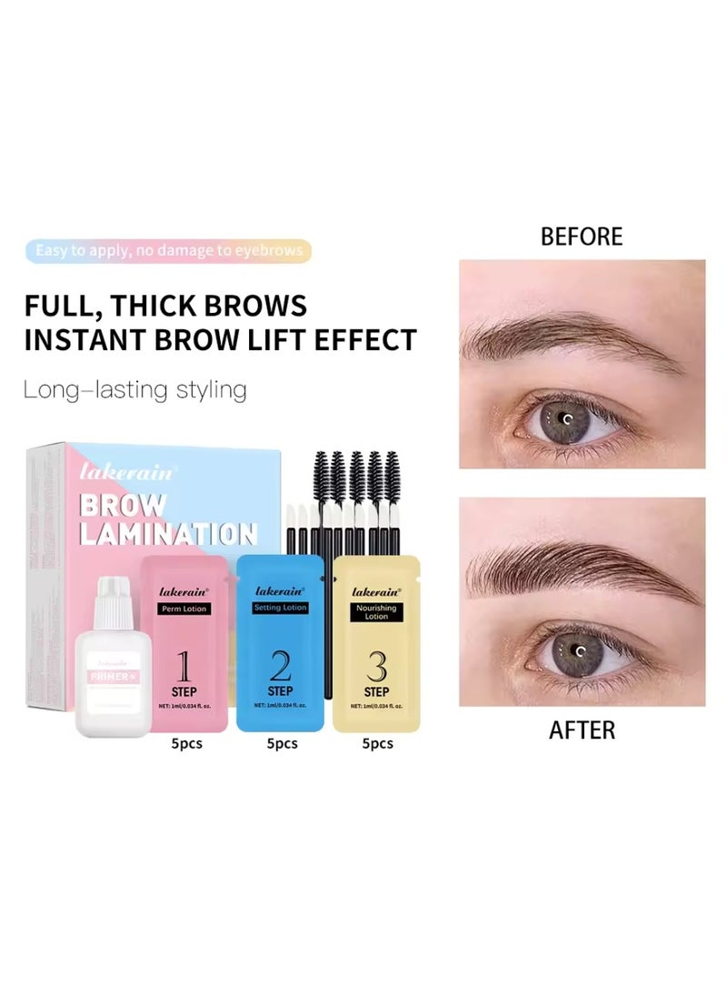 lakerain - Brow Lamination Kit Professional Instant Brow Lift Effect DIY Brow Lamination Eyebrow Lift Kit with Primer Perm Setting Nourishing Lotion with Mascara and Applicator for Eyebrow Lifting - Image 1