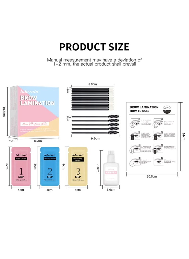 lakerain - Brow Lamination Kit Professional Instant Brow Lift Effect DIY Brow Lamination Eyebrow Lift Kit with Primer Perm Setting Nourishing Lotion with Mascara and Applicator for Eyebrow Lifting - Image 1