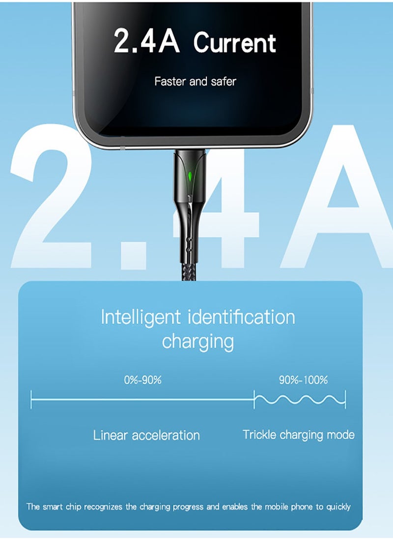 Yesido - CA98 Fast Charger USB To Lightning Data Cable For iPhone Sync Charger Cord 20W PD Charging Cable Black - Image 1