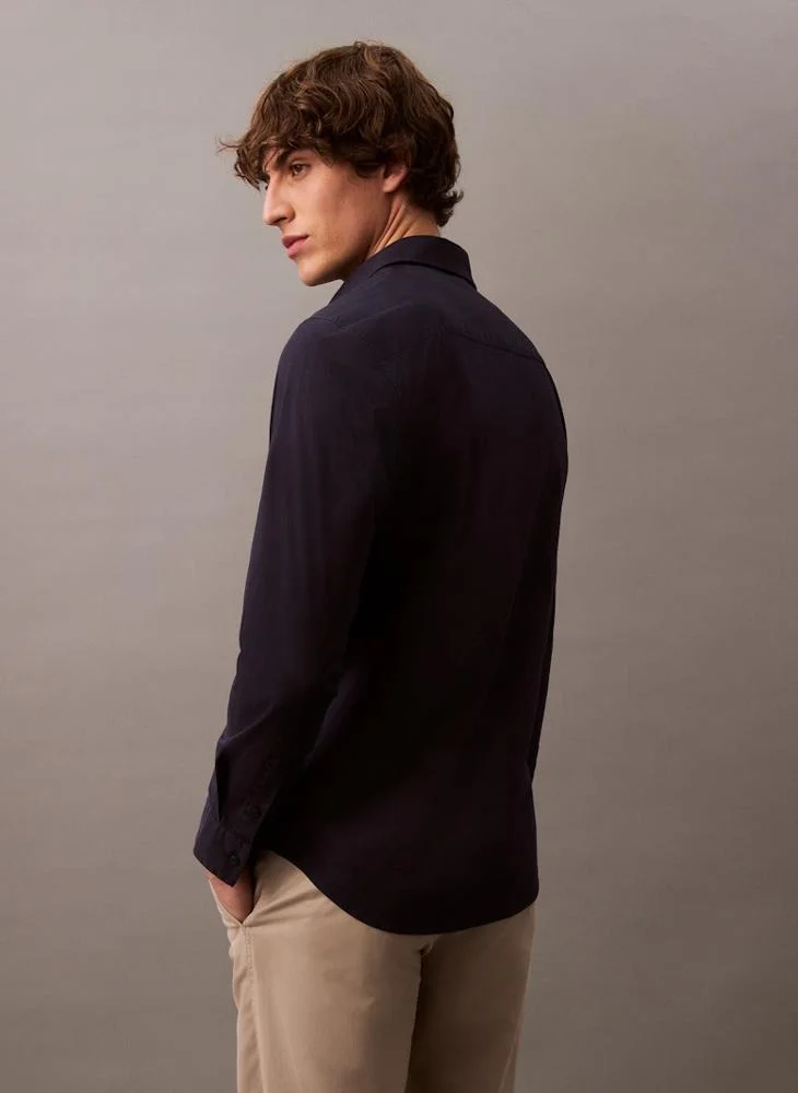 كالفن كلاين Slim Stretch Long Sleeve Shirt