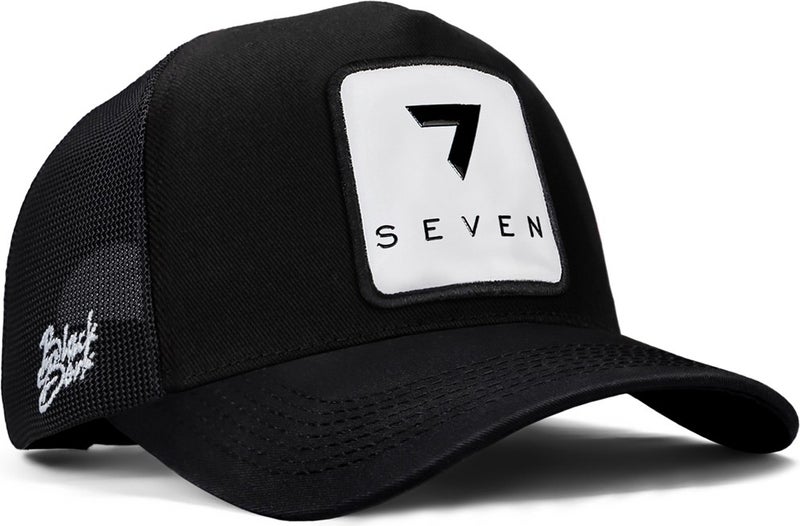 Black Börk BlackBörk V1 Trucker Number 7 - Black Hat (Cap) with 4 Code Logo  - Image 1