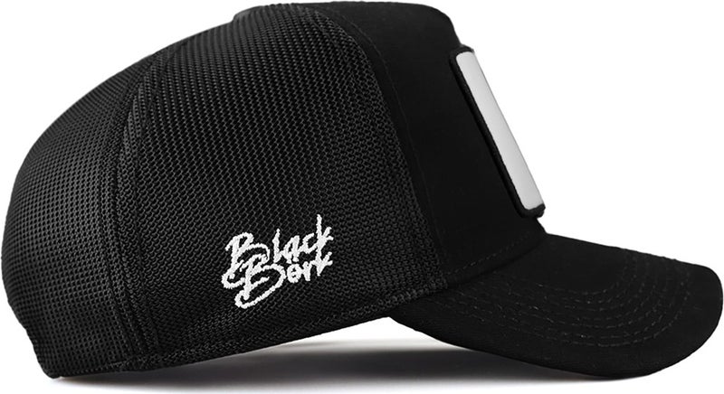 Black Börk BlackBörk V1 Trucker Number 7 - Black Hat (Cap) with 4 Code Logo  - Image 4