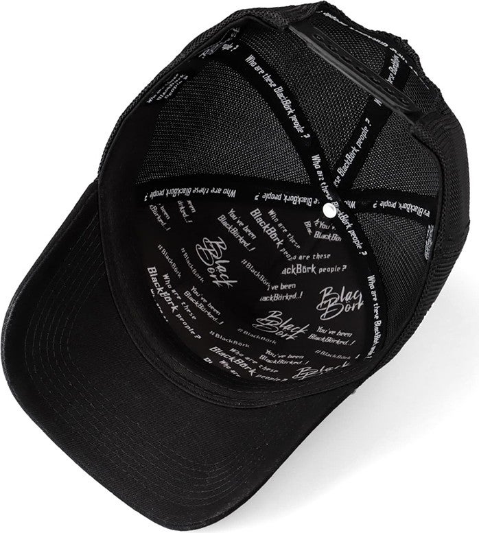 Black Börk BlackBörk V1 Trucker Number 7 - Black Hat (Cap) with 4 Code Logo  - Image 2