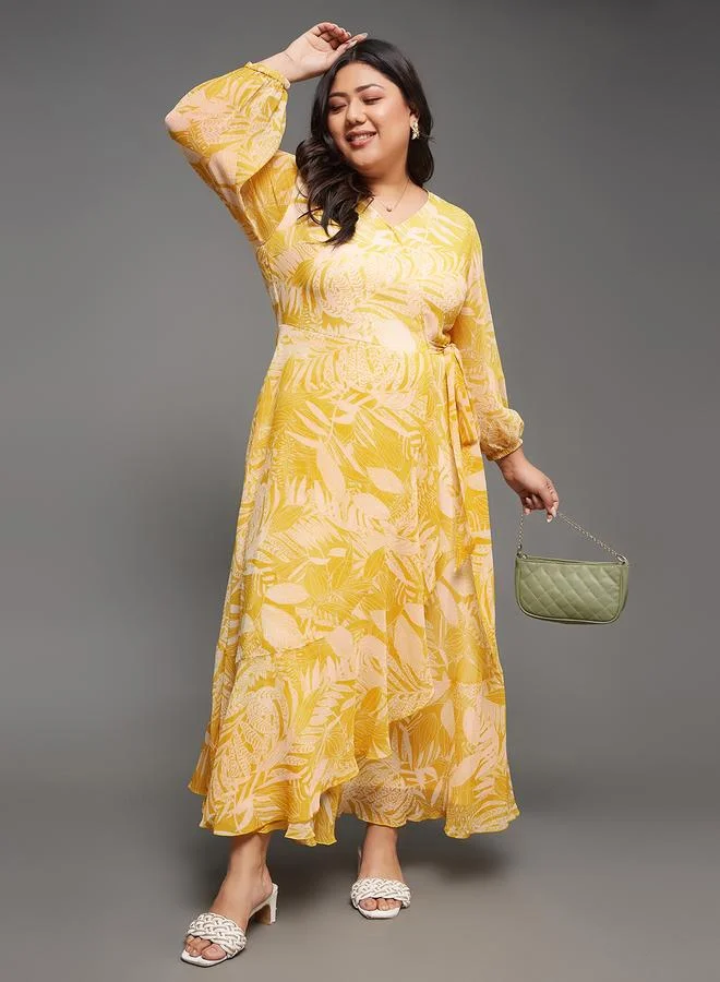 Miss Chase Miss Chase Plus Size Floral Print Midi Dress