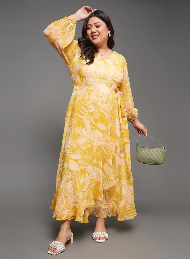 Miss Chase Plus Size Floral Print Midi Dress - Image 1