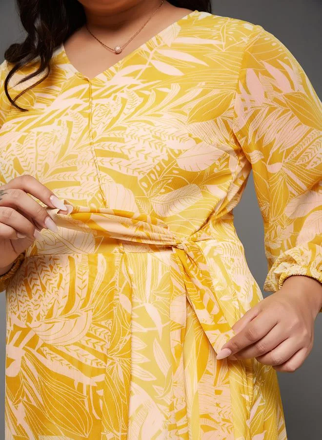 مس تشايس Miss Chase Plus Size Floral Print Midi Dress
