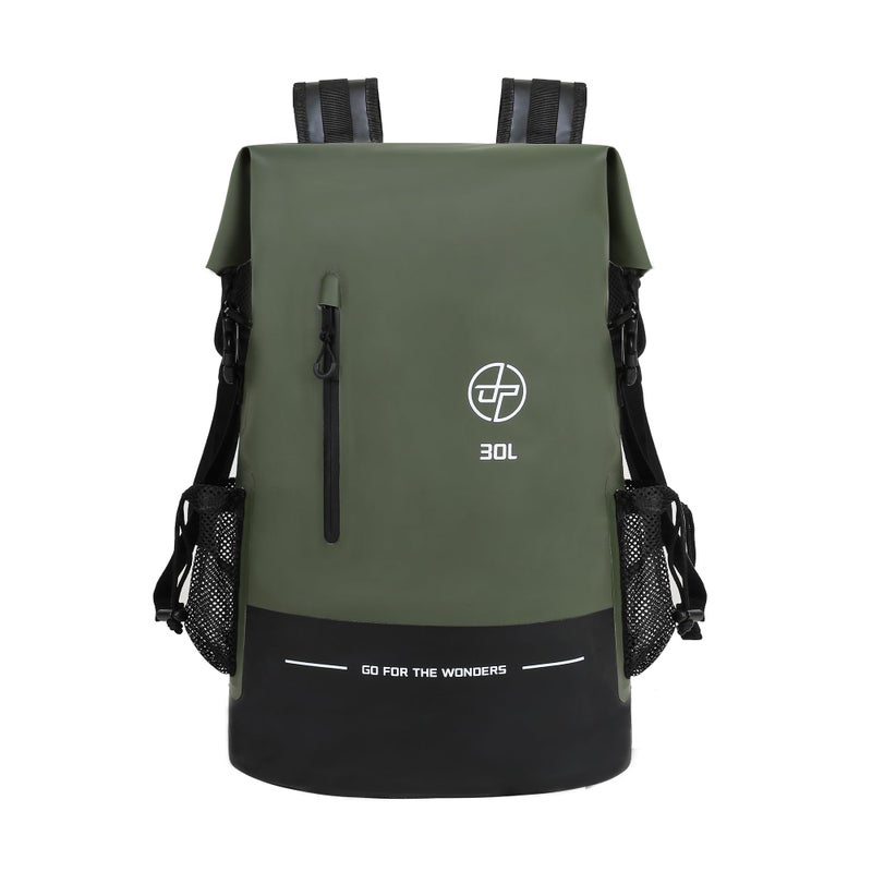 UPWELL Waterproof Dry Bag 30L Boating Backpack for Travel Hiking Camping Bags for Kayaking Hiking Waterproof Bags Swimming Floating Submersible Dry Bag Green - Image 2