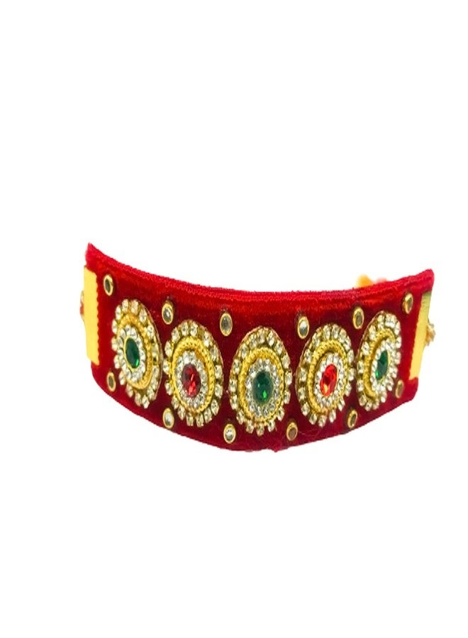 Evisha 2 Pcs Kundan Velvet Rakhi For Brother | Rakhi Combo-VR-1-2 || rakhi || rakhi set || rakhi for brother || rakhi for brother and bhabhi || rakhi combo || bhaiya bhabhi rakhi || rakhi gifts - Image 4