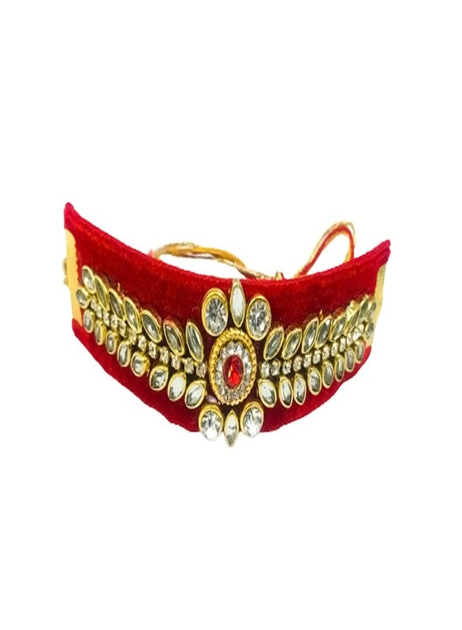 Evisha 2 Pcs Kundan Velvet Rakhi For Brother | Rakhi Combo-VR-1-2 || rakhi || rakhi set || rakhi for brother || rakhi for brother and bhabhi || rakhi combo || bhaiya bhabhi rakhi || rakhi gifts - Image 5