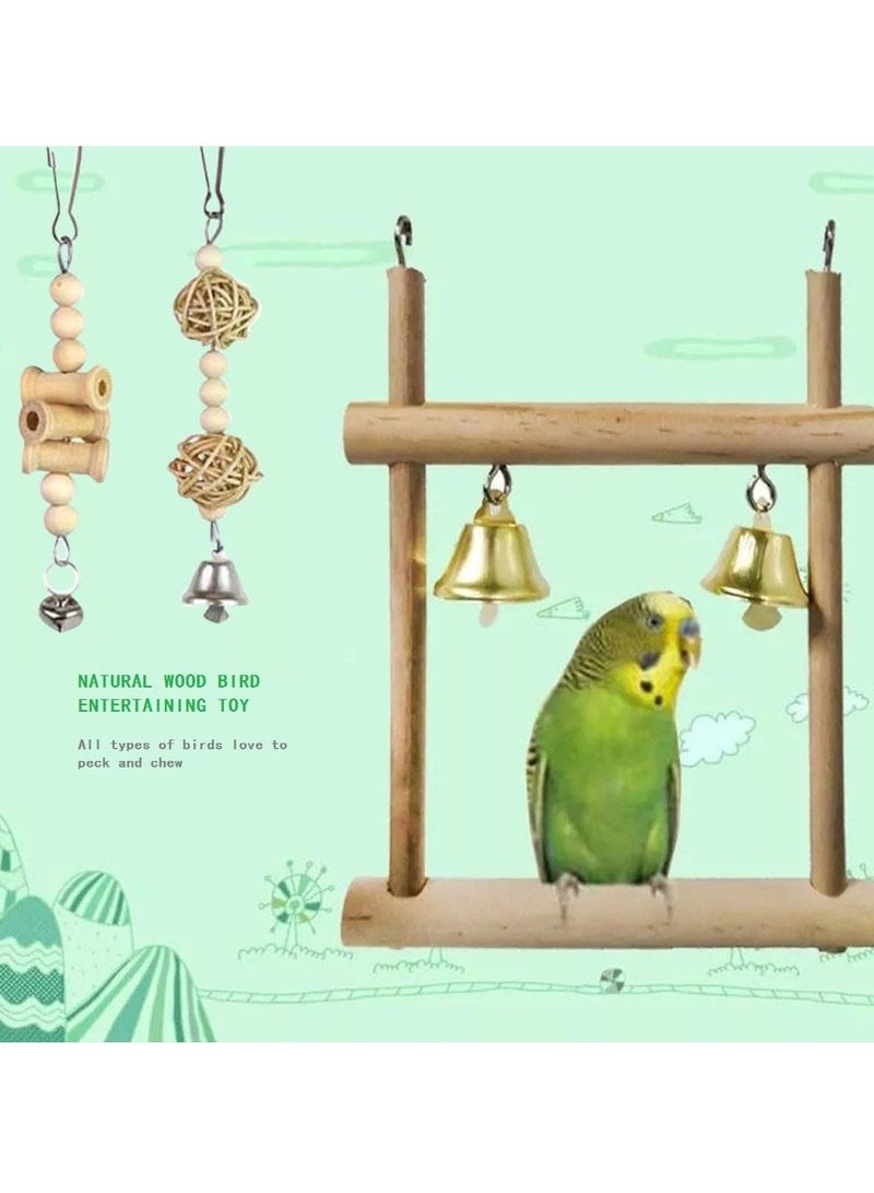 سيلكفكس 8 جهاز كمبيوتر شخصي لعب الببغاء الطيور ، لعب الخشب الطبيعي المضغ سوينغ لعب الهامش تسلق السلم لعب قفص الطيور للطيور Budgerigar ، طيور الحب ، Mynah ، الباغاء ، Conure ، Cockatiel ، Finches وغيرها من الطيور الصغيرة إلى المتوسطة - Image 5