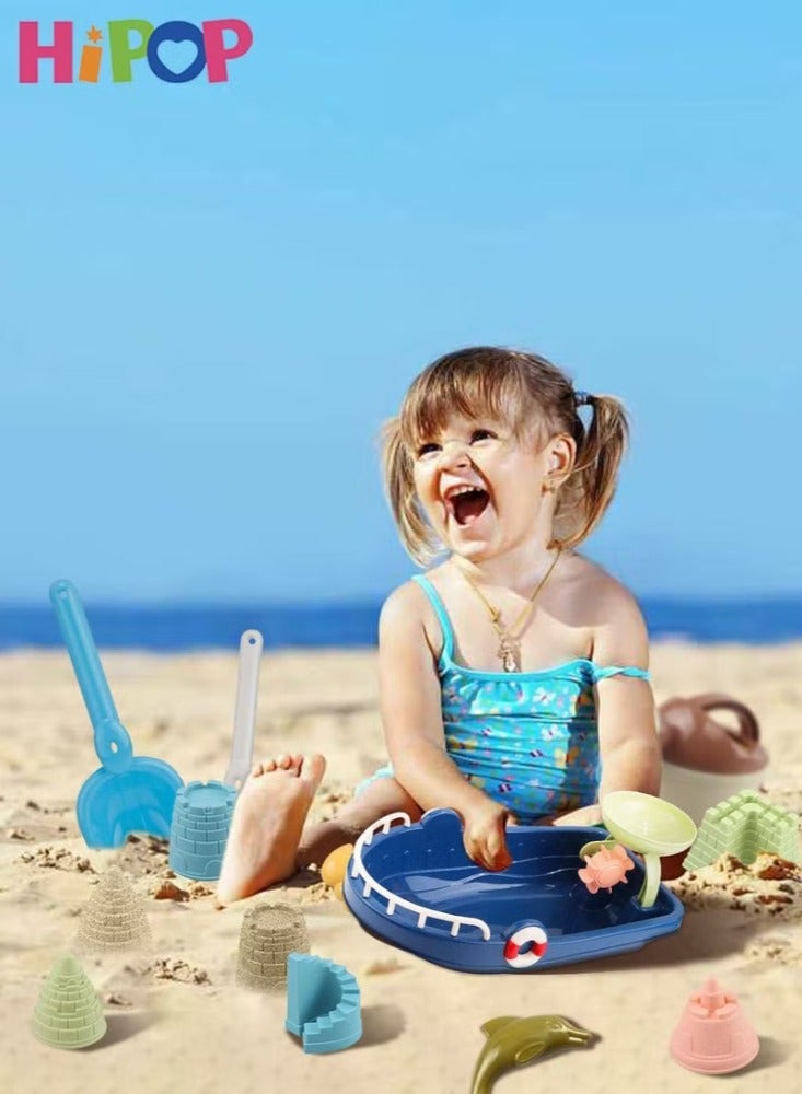 Dream Zone Beach Sand Toy,With Mesh Bag,Dinosaur Model Toys,Large Beach Boat,Castle Model Toys,Shovels, Rakes,Outdoor Sand Toys Tool Kit For Kids,Toddlers,Boys And Girls (15 PCS) - Image 3