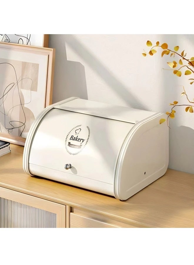 ShebSheb Metal Bread Box for Kitchen Countertop - Stainless Steel Bread Box for Kitchen - Bread Storage Container - Airtight Holder for Homemade Bread - Image 1