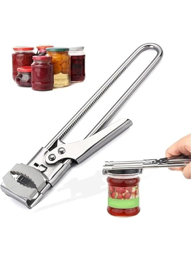 بيوينتي ALMEKAQUZ Adjustable Multifunctional Stainless Steel Can Opener, Jar Gripper Tight Lid Opener Retractable Bottle Opener, Manual Jar Bottle Opener Kitchen Gadgets for Seniors, Weak Hands - Image 1
