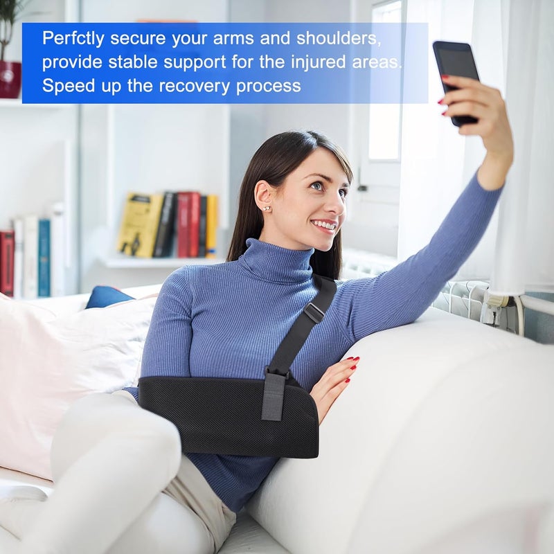 Healifty Arm Sling for Shoulder Injury Lightweight Breathable Shoulder Immobilizer for Men Women Ergonomic Adjustable Rotator Cuff Sling for Broken Dislocated Fracture Strain - Image 4