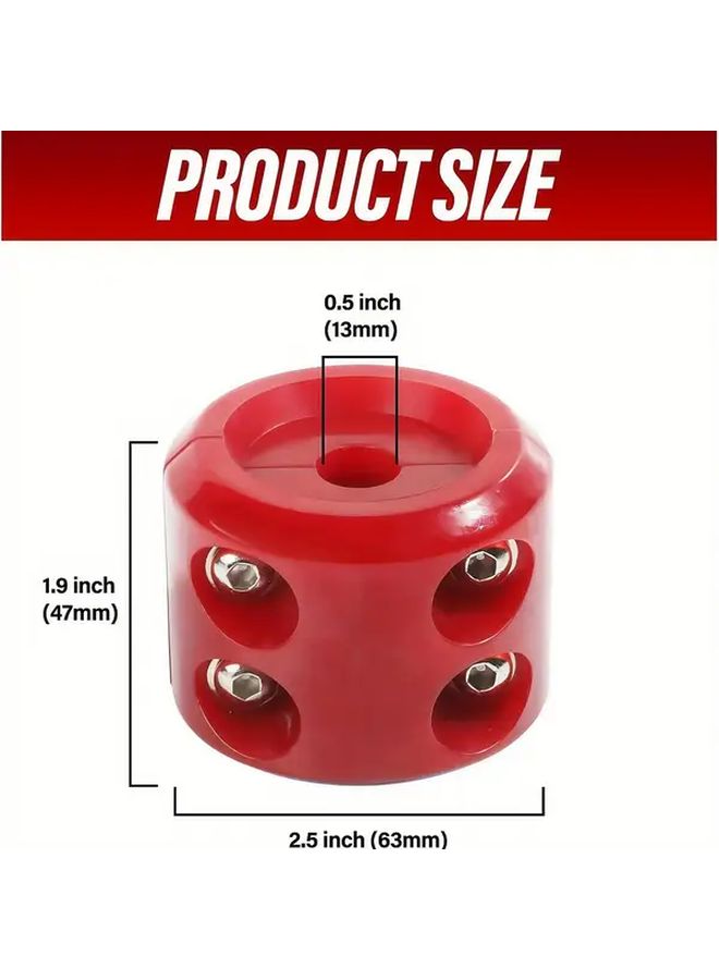 Red Rubber Cable Winch Stoppers For Truck UTV ATV With Quick Release Tool - Image 2