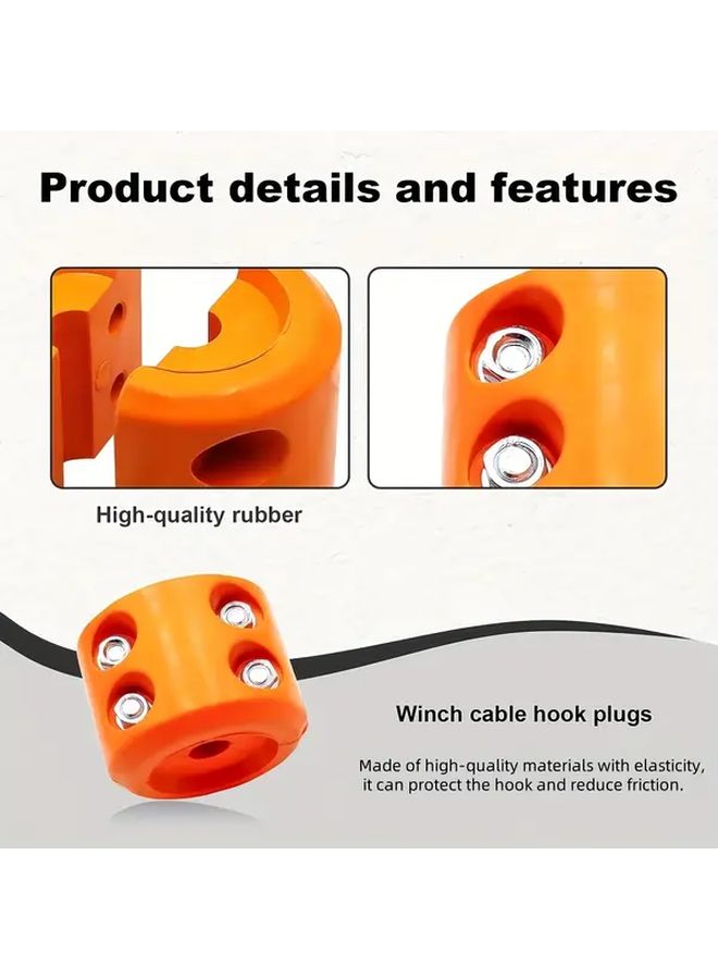 Red Rubber Cable Winch Stoppers For Truck UTV ATV With Quick Release Tool - Image 5