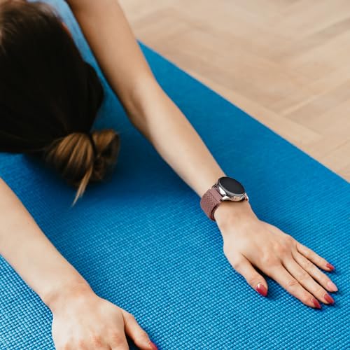 Tobfit Watch Strap Compatible with Samsung Galaxy Watch 4/4 Classic/Active 2/Watch 5/Watch 5 Pro, Nylon Single Loop Woven Smart for 20mm Smart Watch, Removable Belt for Men and Women (Smokey Mauve) - Image 3