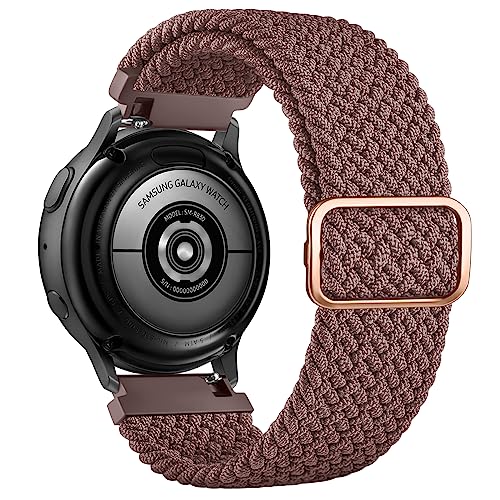 Tobfit Watch Strap Compatible with Samsung Galaxy Watch 4/4 Classic/Active 2/Watch 5/Watch 5 Pro, Nylon Single Loop Woven Smart for 20mm Smart Watch, Removable Belt for Men and Women (Smokey Mauve) - Image 2