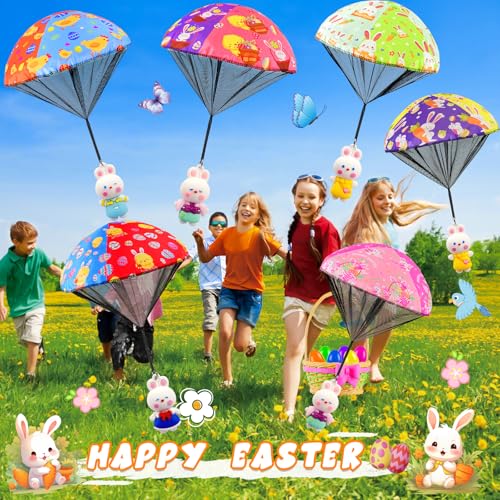CPSYUB Easter Basket Stuffers Toys for Kids Easter Parachute Toys for Kids Easter Egg Fillers Ideas Gifts Outdoor Games for 4 6 8 10 12 Year Old Boys Girls 6 Pack - Image 5