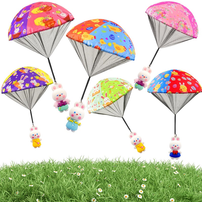 CPSYUB Easter Basket Stuffers Toys for Kids Easter Parachute Toys for Kids Easter Egg Fillers Ideas Gifts Outdoor Games for 4 6 8 10 12 Year Old Boys Girls 6 Pack - Image 3