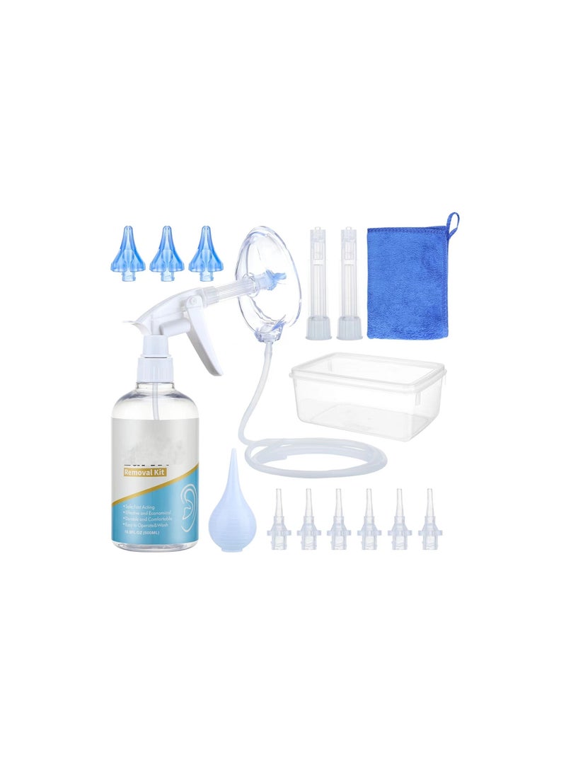 Generic Ear Wax Washing Kit Professional Ear Cleaner Set With Irrigation Water Washing Syringe And Squeeze Bulb Effective Ear Wax Removal Tool For Adults And Kids (500ml)  - Image 1