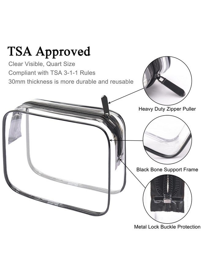 Lermende Polyester 2pcs Clear Toiletry Bag for Travelling, TSA Approved Travel Toiletry Bag, Carry On Airport Airline Compliant Bag Quart Sized 3-1-1 Kit Luggage Pouch - Image 3