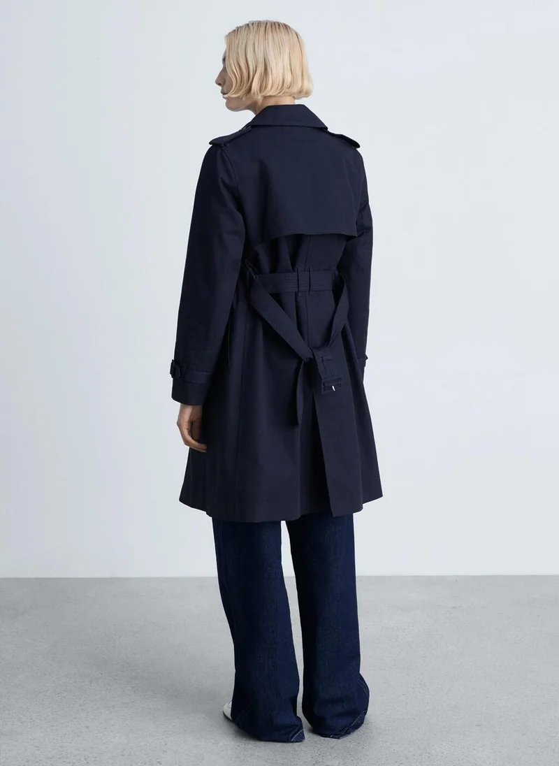 مانجو Classic Trench Coat With Belt