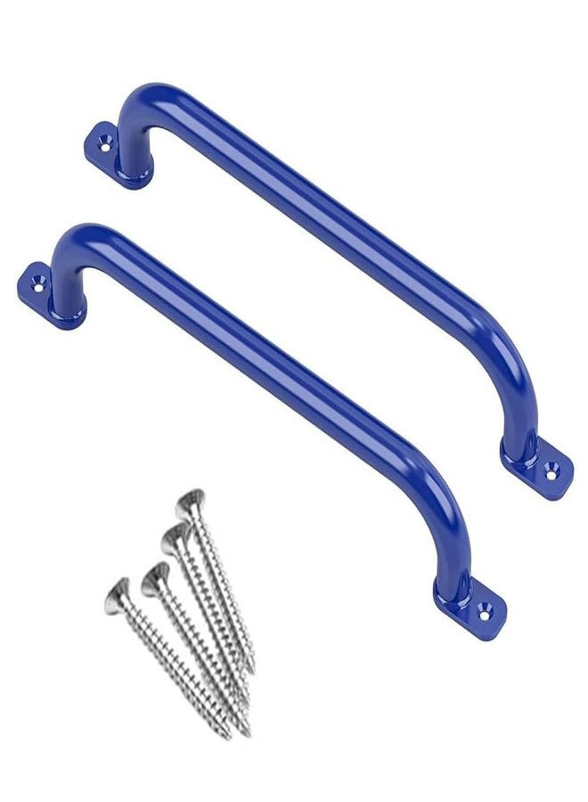 CHARMING TREASURES 48cm Long Metal Playground Safety Handle Monkey Bars for Kids Backyard (Pack of 2), Jungle Gym for Indoor Outdoor Playground Playset Handle Accessories for Playhouse, Blue - Image 1