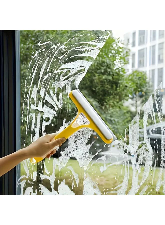 فرشاة تنظيف زجاج متعددة الاستخدامات زرقاء مع زجاجة رش وكاشطة - Image 2