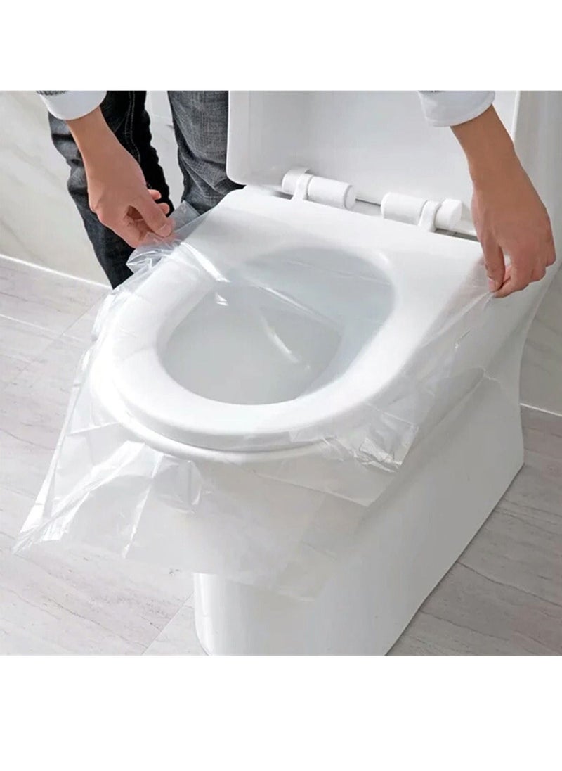 DubaiGallery Disposable Toilet Cover Disposable Toilet Seat Covers Travel Plastic Waterproof Toilet 50 pcs  - Image 1