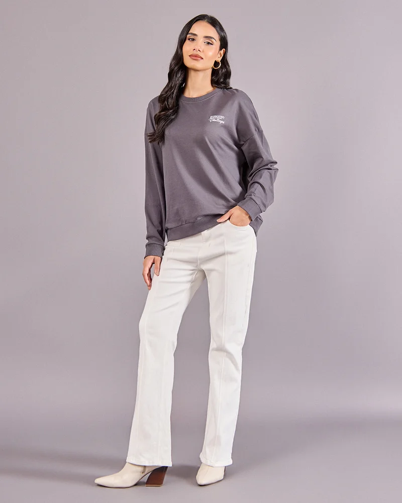 ردتاغ Women Grey Sweatshirt