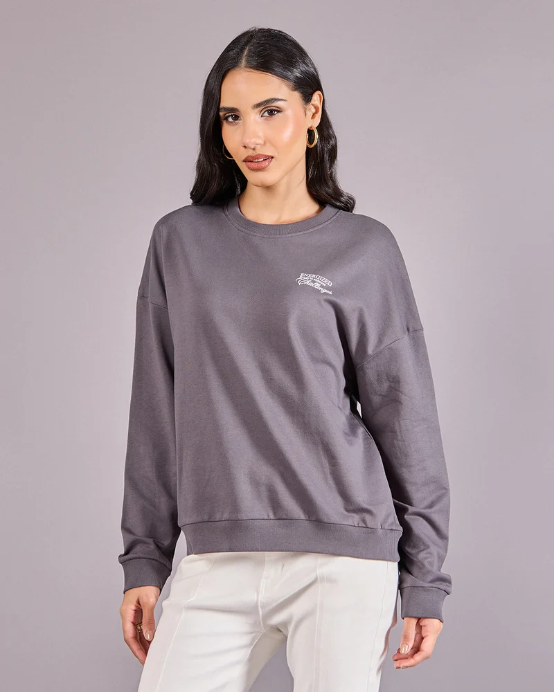 ردتاغ Women Grey Sweatshirt