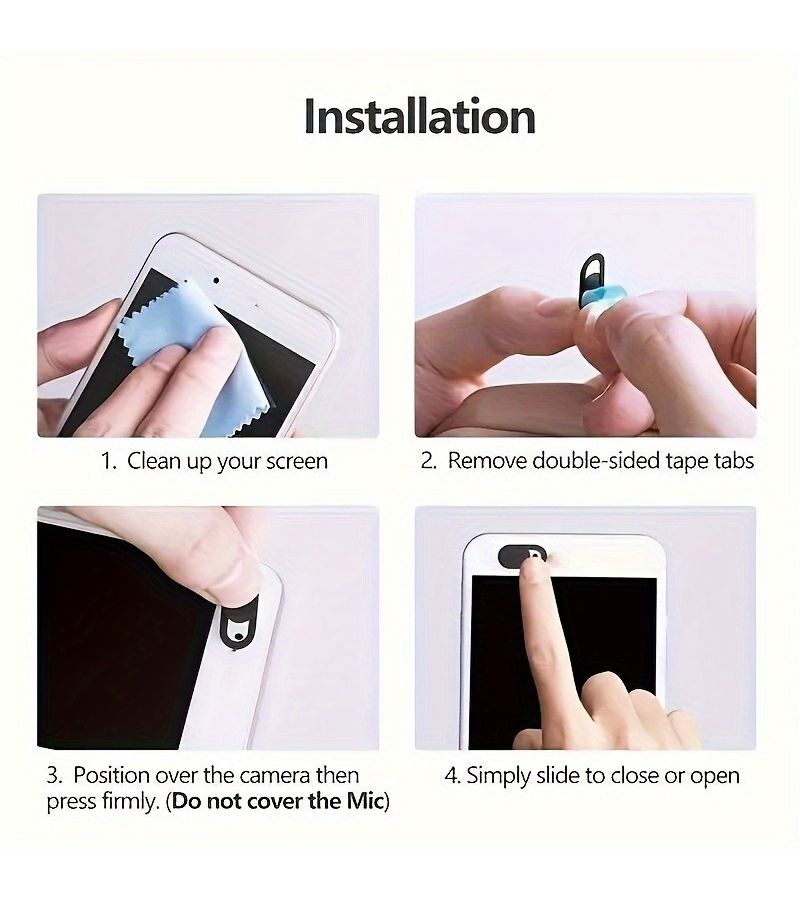10 Pcs ABS Webcam Cover Slider For Phones PCs And Laptops Protect Your Privacy Rights With Easy Installation Computer Lens Occlusion Cover - Image 3