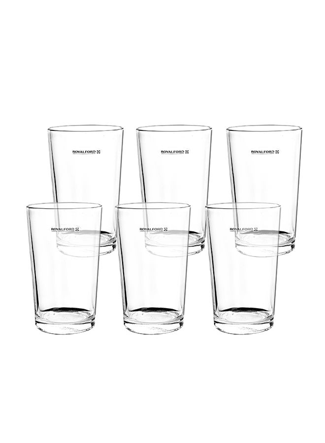 Royalford 6-Piece Tumbler Glass Set Clear - Image 3