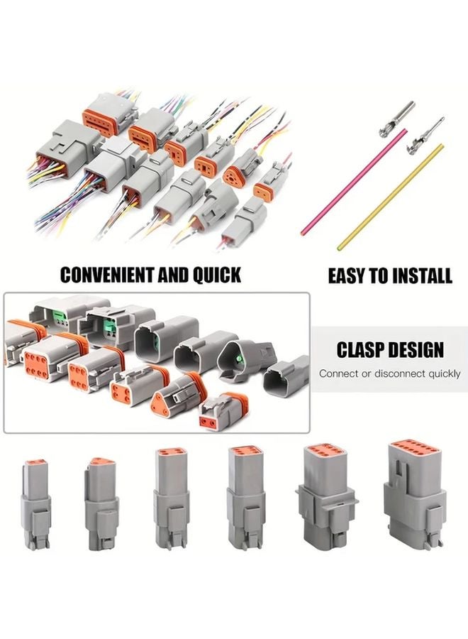 78 Pcs 6 Pin Deutsch DTP Connector Kit Sealed Gray Automotive Electrical Wire Connectors - Image 5