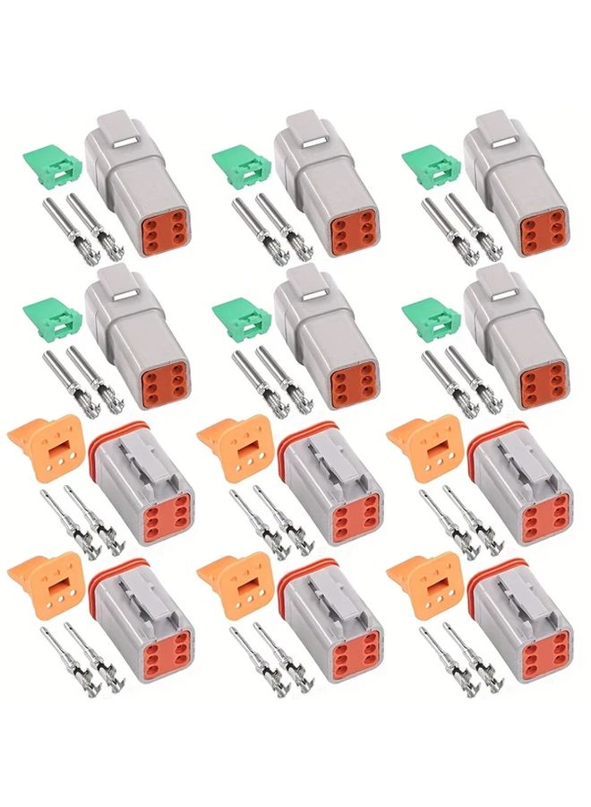78 Pcs 6 Pin Deutsch DTP Connector Kit Sealed Gray Automotive Electrical Wire Connectors - Image 1