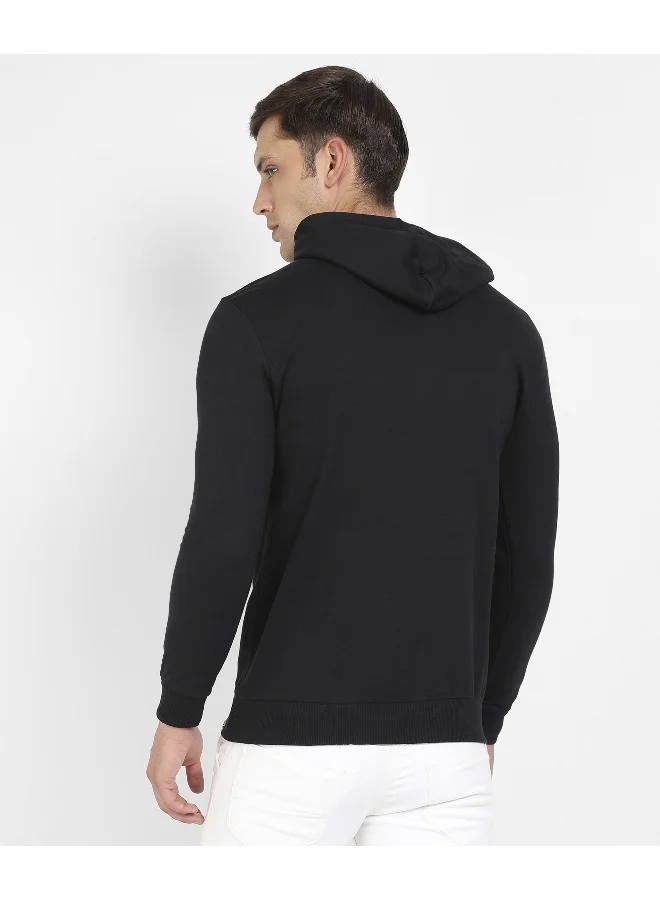 Campus Sutra Men's Black Sarcasm Hoodie With Kangaroo Pocket