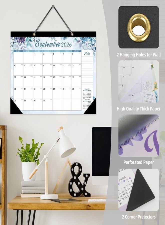 ZTX Desk Calendar 2025-2026 with Julian Date,Desk Calendar Wall Calendar from July 2025 to December 2026,18 Months Calendar Large17"×12" Floral Design for Office School Home & Classroom Planning - Image 4