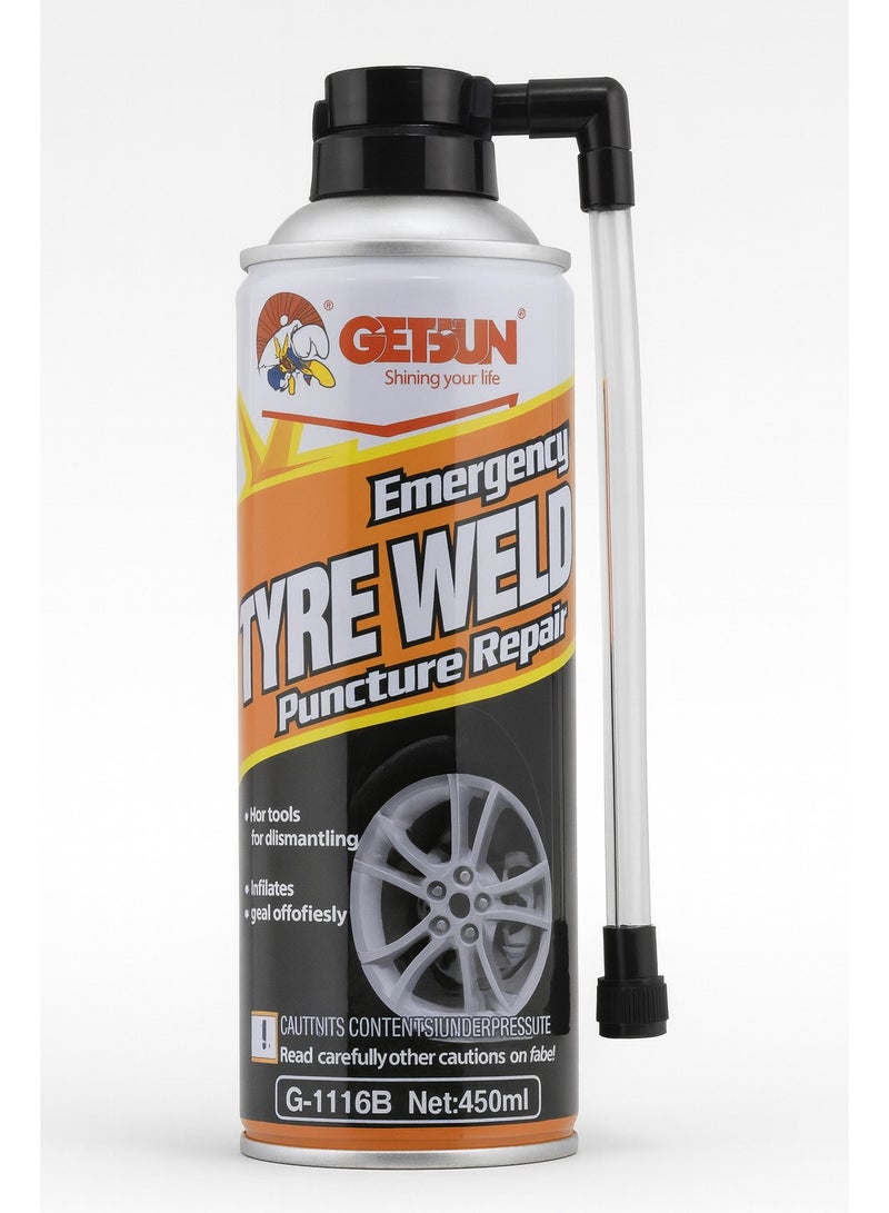 GETSUN Emergency Tyre Weld Puncture Repair 450 ML