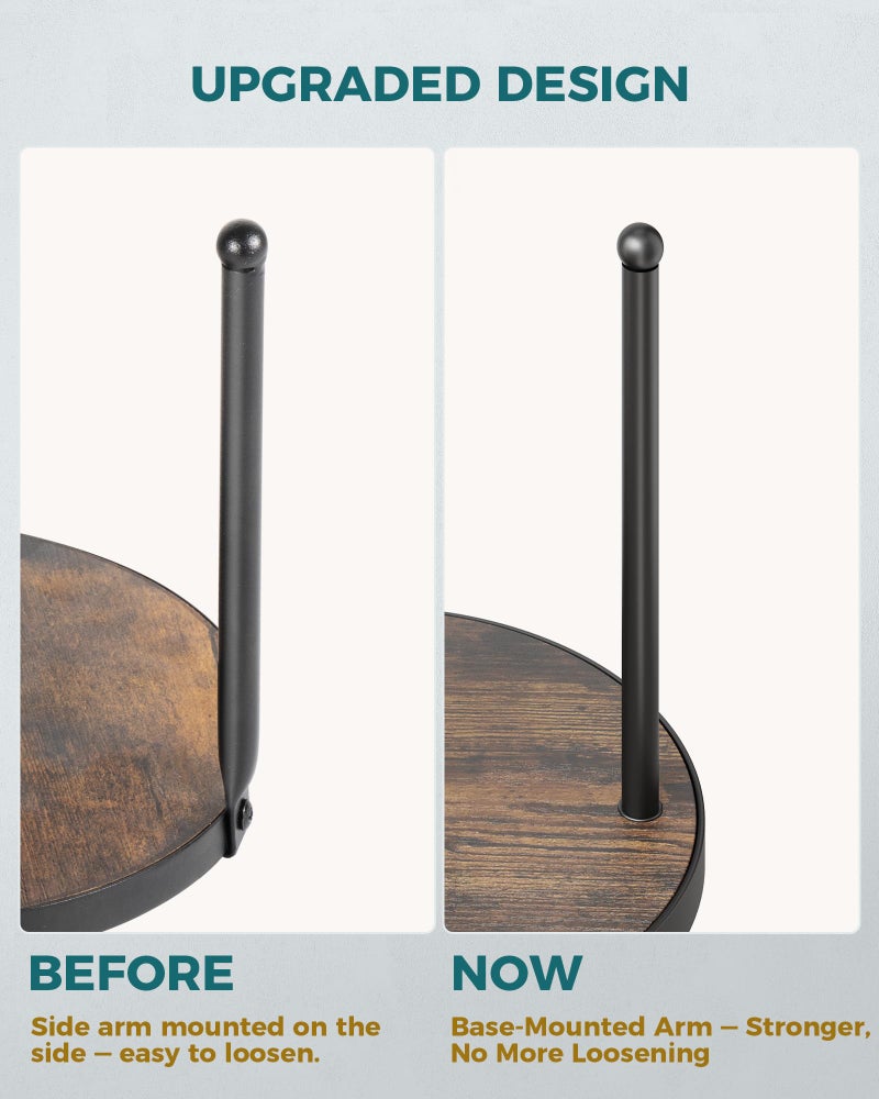 OROPY One-Hand Tear Paper Towel Holder Countertop, Farmhouse Wood Paper Towel Roll Holder with Ratchet Mechanism and Suction Cups fits Standard and Jumbo Size Paper Towels - Image 2