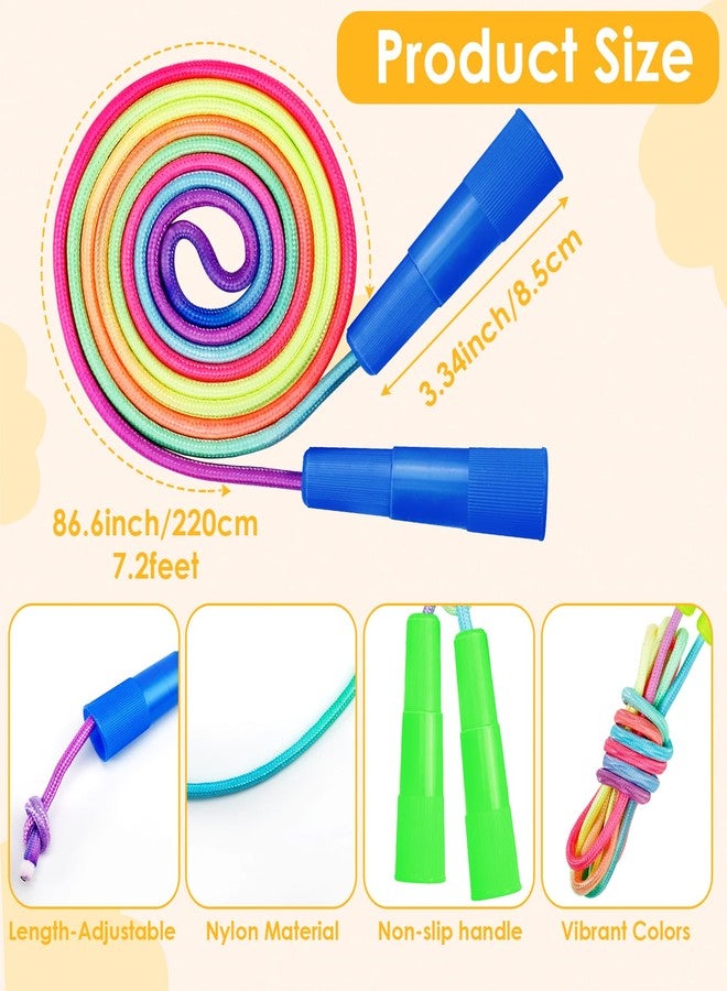 Erinnmy 10 Pcs Jump Rope for Kids, 7.2Ft Adjustable Jumping Ropes, Skipping Ropes with Plastic Handles, Rainbow Jump Rope for Boys Girls Outdoor Fun Activity Party Favors - Image 2