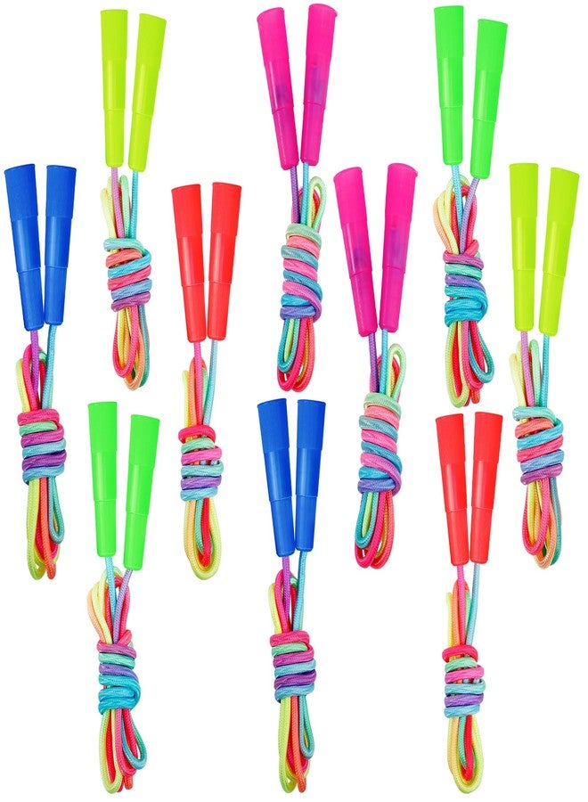 Erinnmy 10 Pcs Jump Rope for Kids, 7.2Ft Adjustable Jumping Ropes, Skipping Ropes with Plastic Handles, Rainbow Jump Rope for Boys Girls Outdoor Fun Activity Party Favors - Image 1